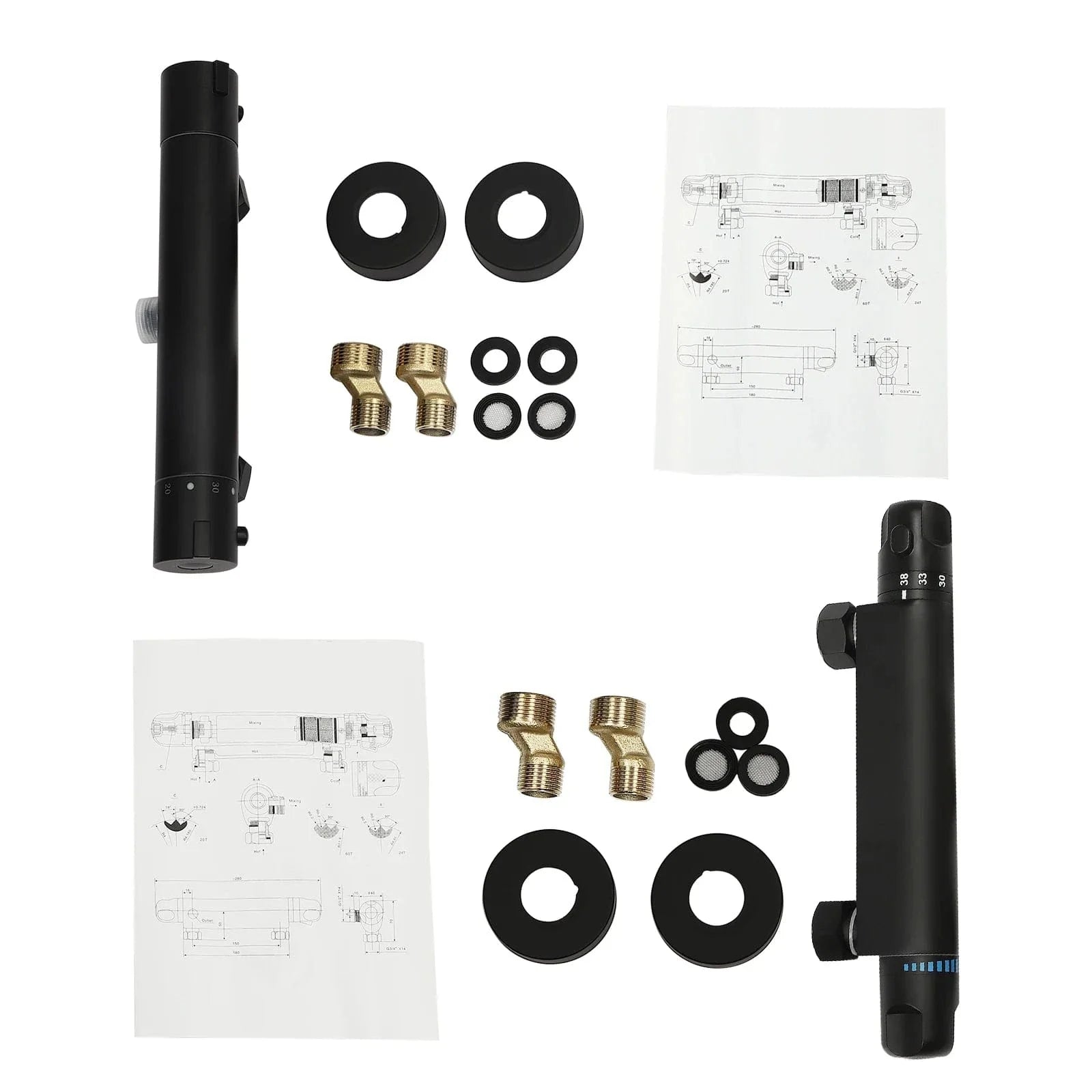 Mitigeur Douche Noir Finition Mate Anti-Traces Design Épuré – Zeltha