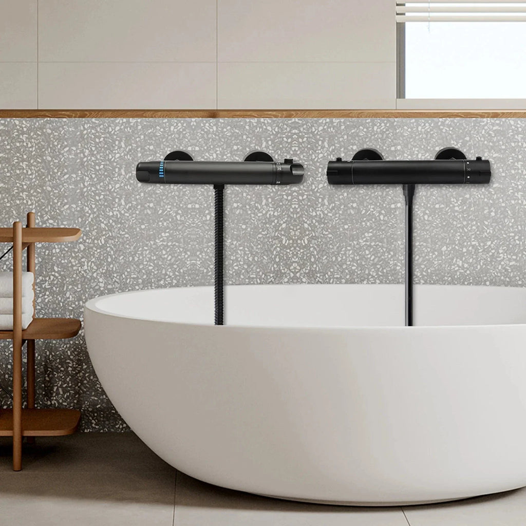 Mitigeur Douche Noir Finition Mate Anti-Traces Design Épuré – Zeltha