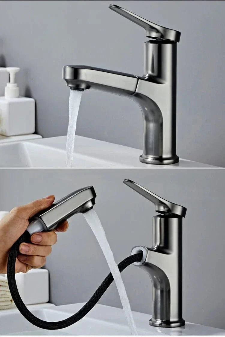 Mitigeur Lavabo avec Douchette Extractible Lavage des Cheveux Facile – Solvane