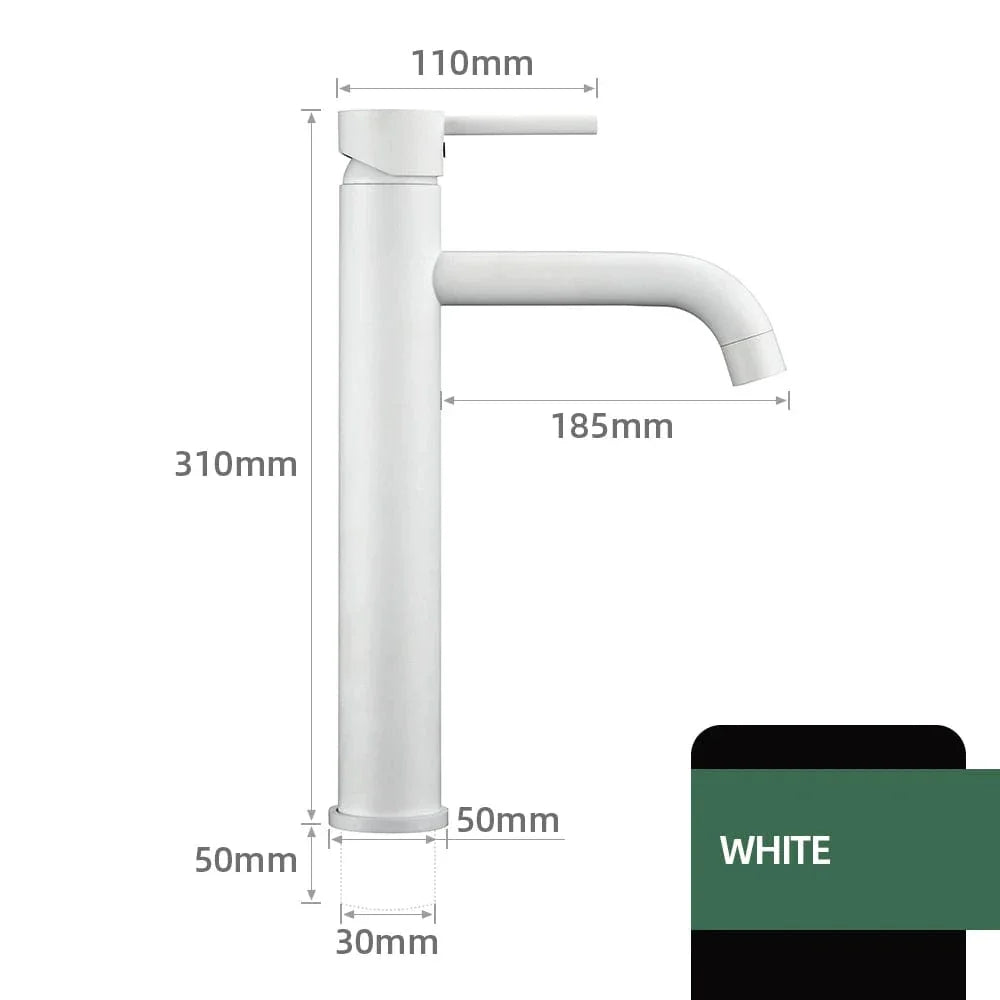 Mitigeur Lavabo Blanc Finition Mate Salle de Bain Lumineuse – Solvane
