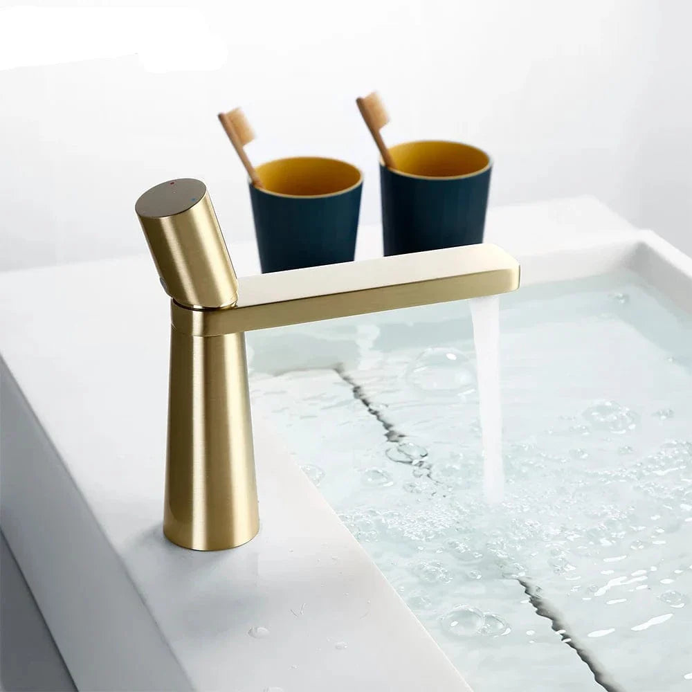 Mitigeur Lavabo Bronze Brossé Chaleur Vintage Anti-Traces – Solvane