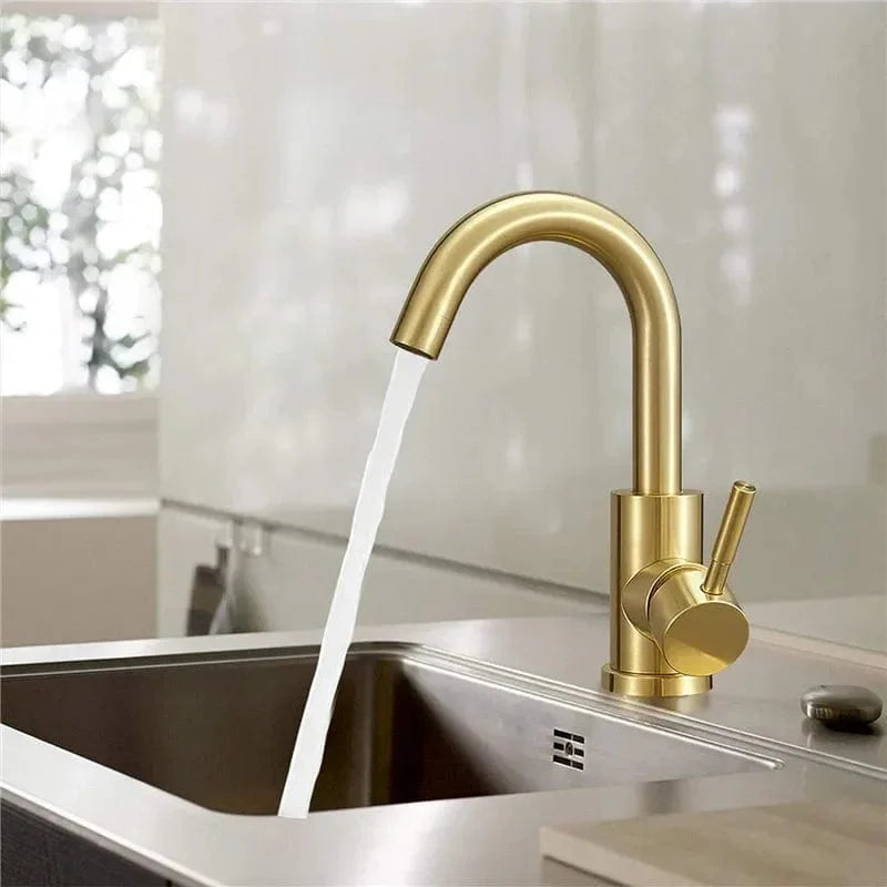 Mitigeur Lavabo Col de Cygne Courbe Élégante Bec Haut – Solvane