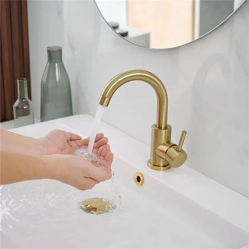 Mitigeur Lavabo Col de Cygne Courbe Élégante Bec Haut – Solvane