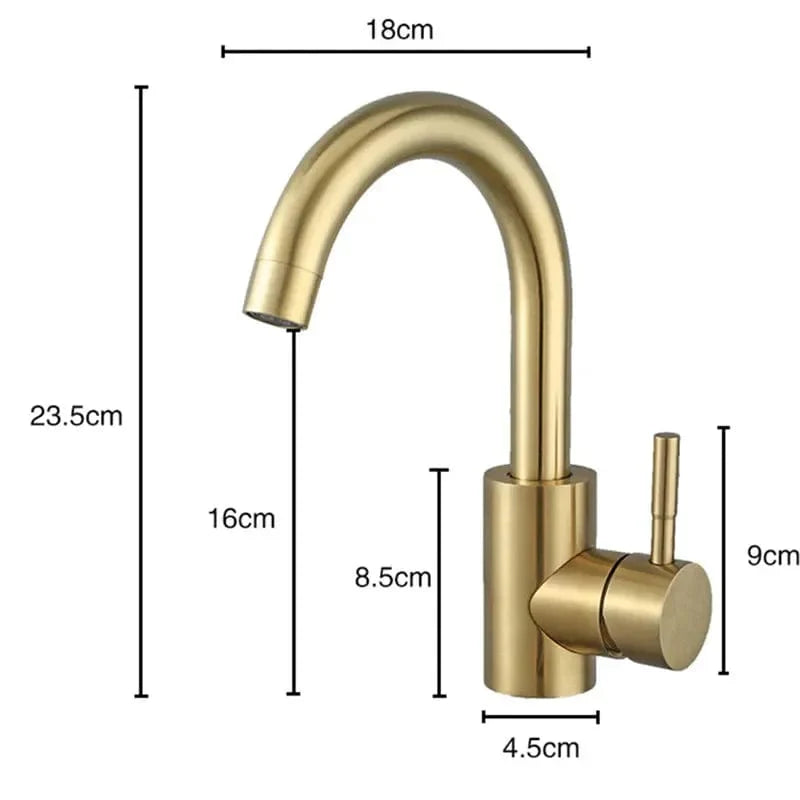 Mitigeur Lavabo Col de Cygne Courbe Élégante Bec Haut – Solvane