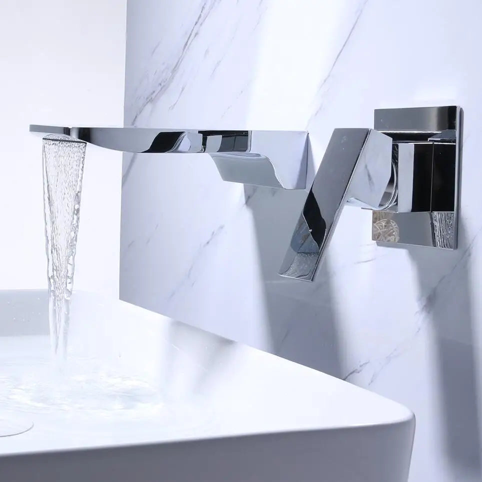 Mitigeur Lavabo Encastrable Cascade Chromé Flux Large Apaisant – Solvane