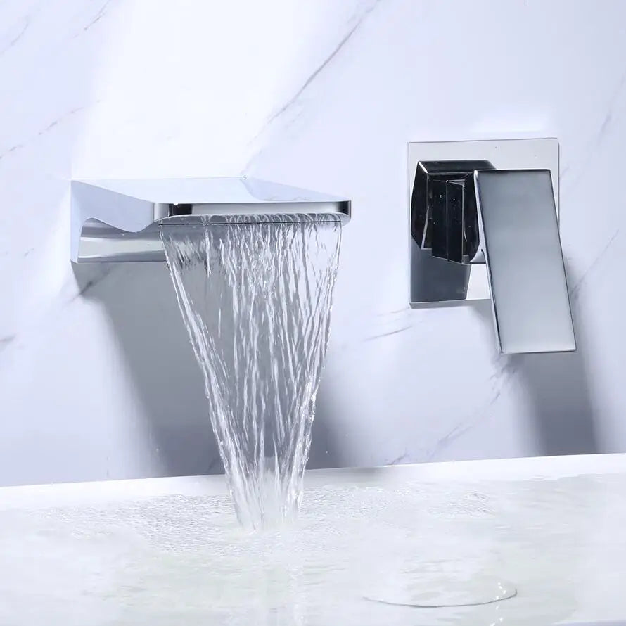 Mitigeur Lavabo Encastrable Cascade Chromé Flux Large Apaisant – Solvane