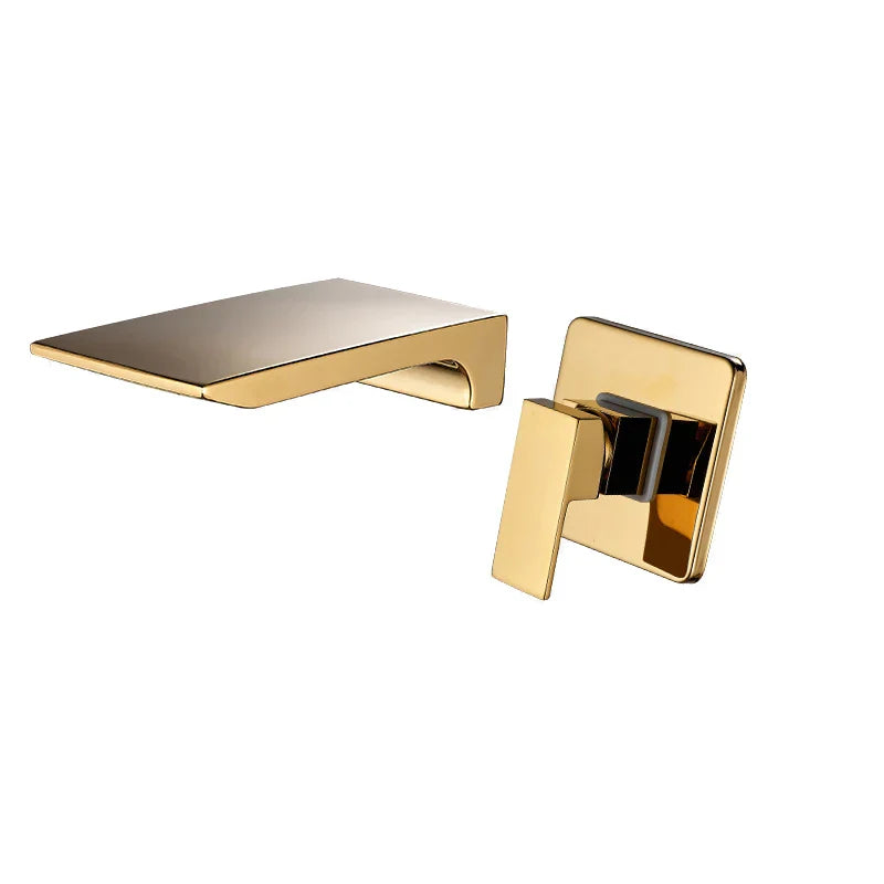 Mitigeur Lavabo Encastrable Cascade Doré Éclat Chaleureux – Solvane