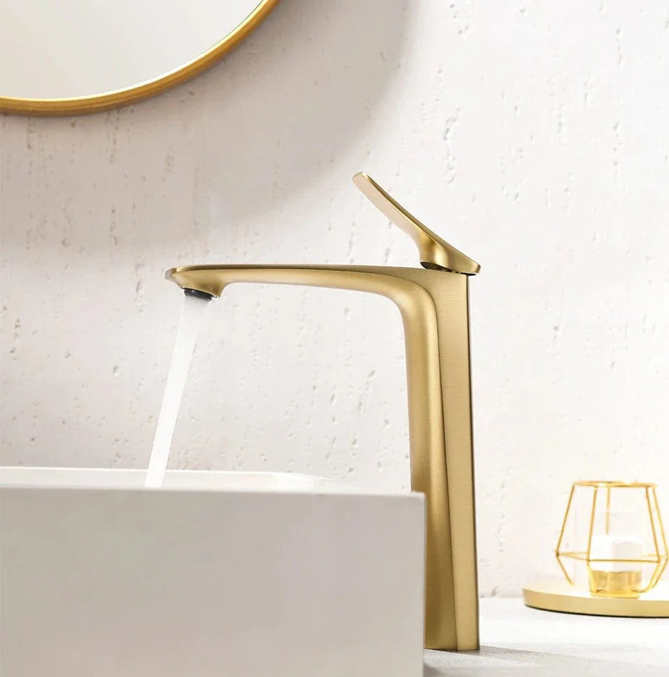 Mitigeur Lavabo Haut Bec Élancé Jet Anti-Éclaboussures – Solvane