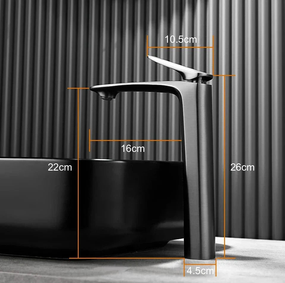 Mitigeur Lavabo Haut Bec Élancé Jet Anti-Éclaboussures – Solvane