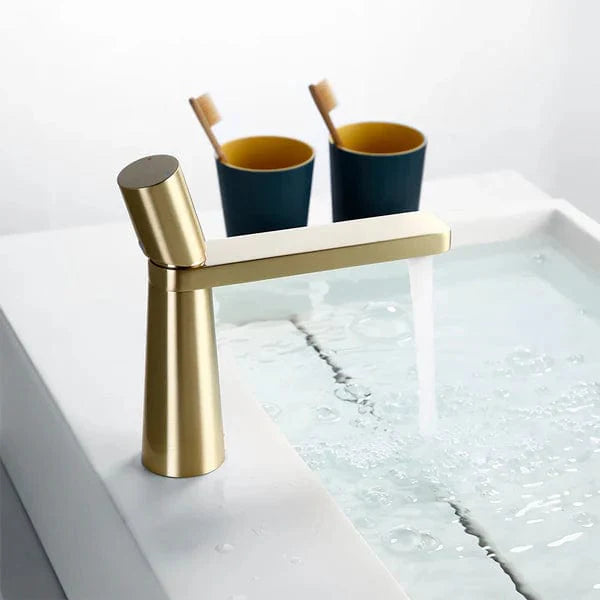 Mitigeur Lavabo Laiton Brossé Toucher Satiné Anti-Traces – Solvane