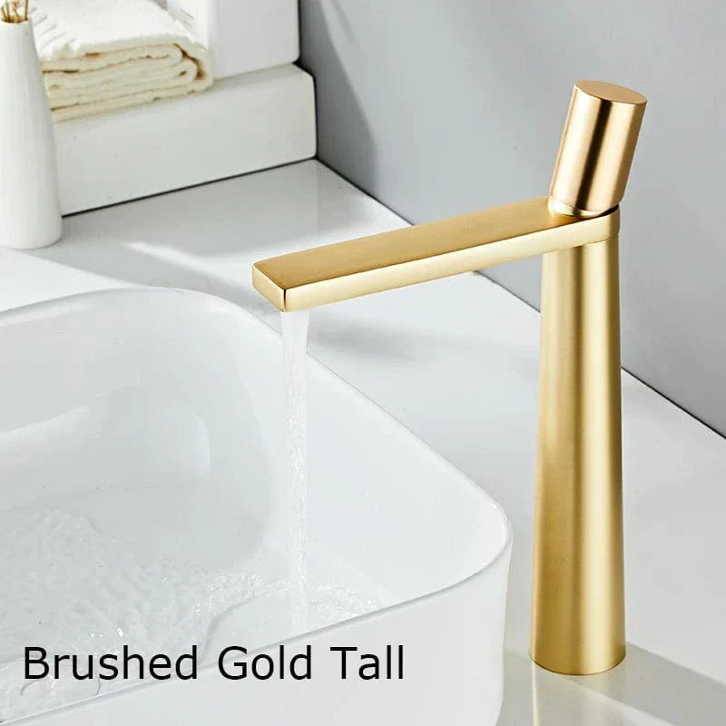 Mitigeur Lavabo Laiton Brossé Toucher Satiné Anti-Traces – Solvane