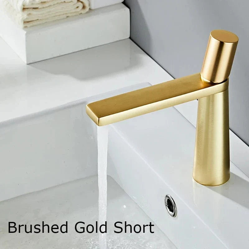 Mitigeur Lavabo Laiton Brossé Toucher Satiné Anti-Traces – Solvane