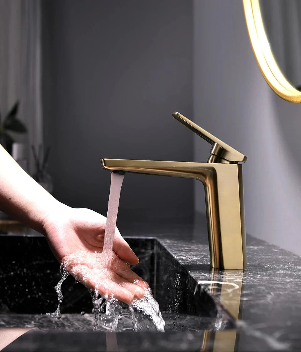Mitigeur Lavabo Laiton Massif Résistance à Toute Épreuve – Solvane
