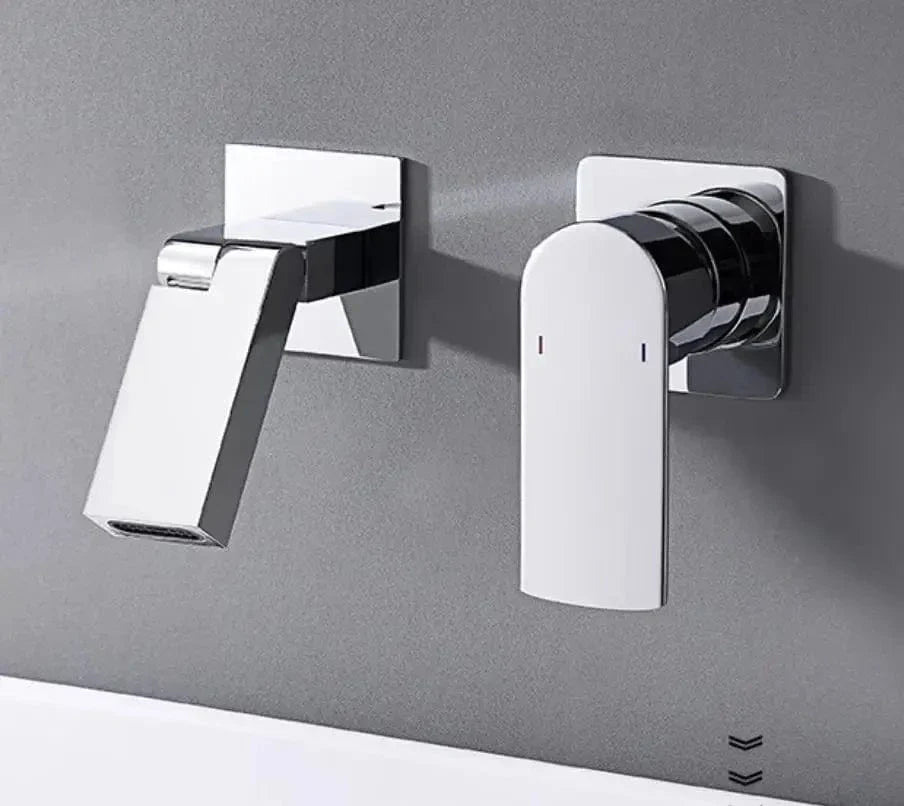 Mitigeur Lavabo Mural Plan Dégagé Nettoyage Rapide – Solvane