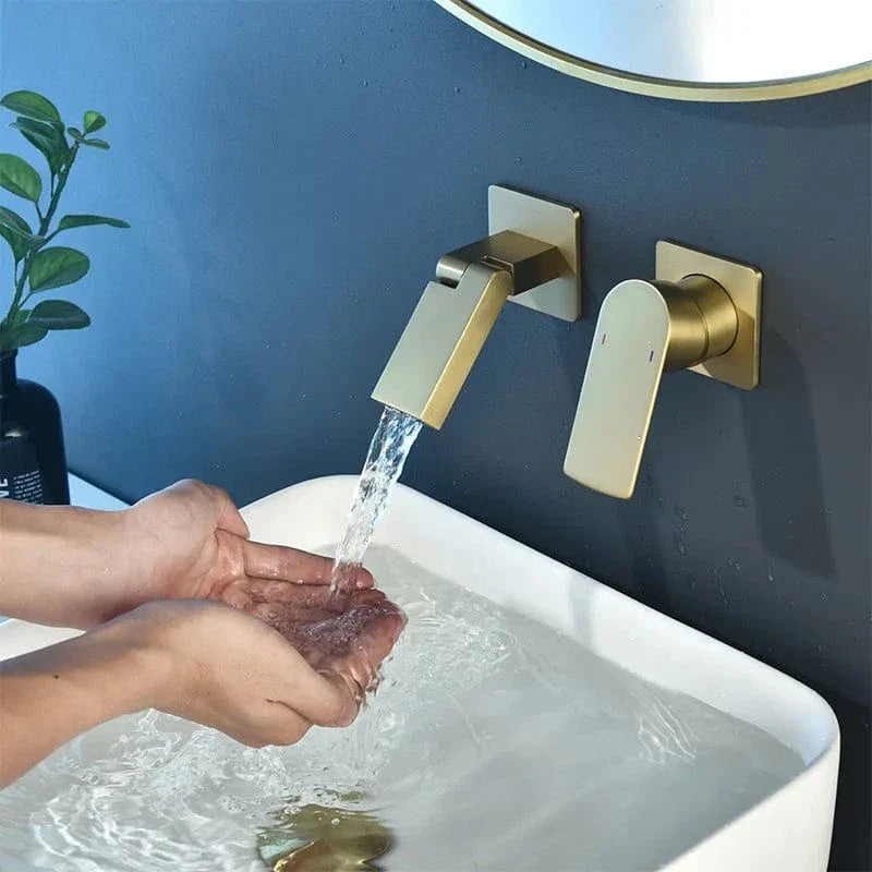 Mitigeur Lavabo Mural Plan Dégagé Nettoyage Rapide – Solvane