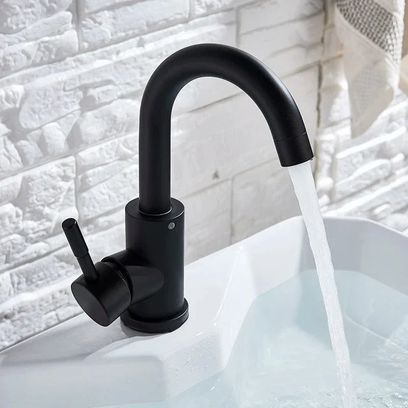 Mitigeur Lavabo Noir Style Contemporain Finition Mate – Solvane