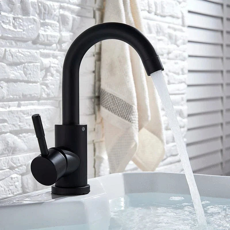 Mitigeur Lavabo Noir Style Contemporain Finition Mate – Solvane