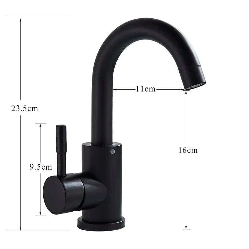 Mitigeur Lavabo Noir Style Contemporain Finition Mate – Solvane