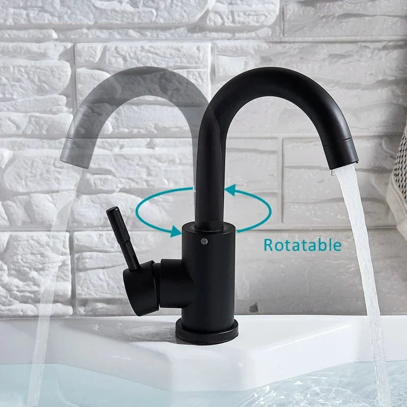 Mitigeur Lavabo Noir Style Contemporain Finition Mate – Solvane