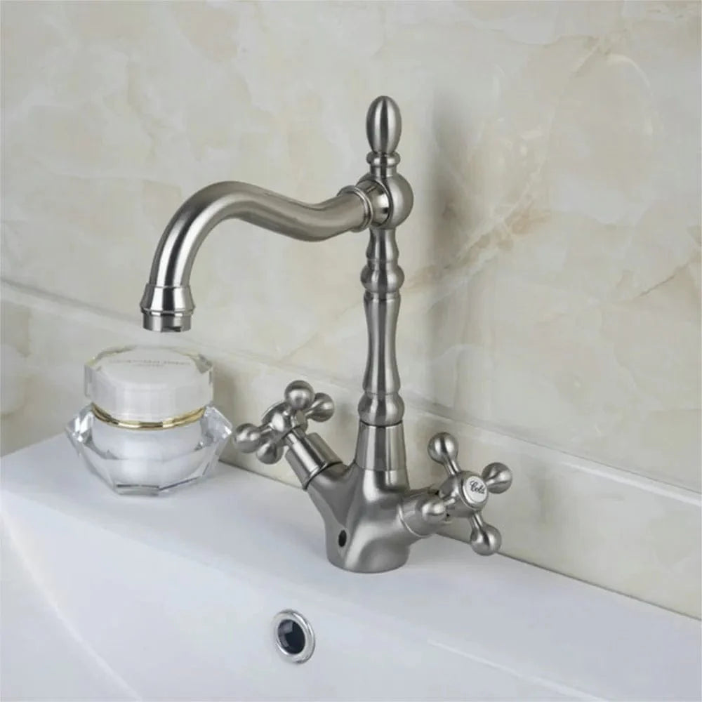 Mitigeur Lavabo Rétro Charme d'Antan Finition Vieillie – Solvane