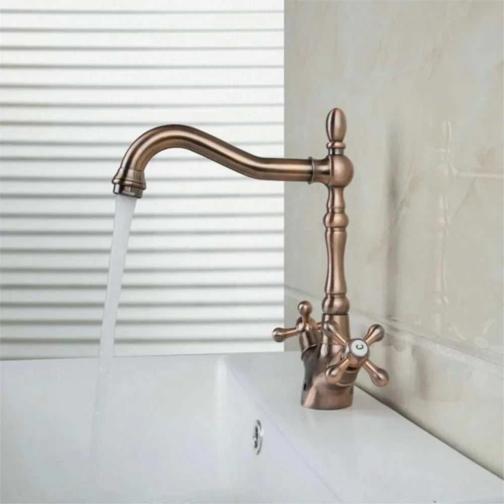 Mitigeur Lavabo Rétro Charme d'Antan Finition Vieillie – Solvane