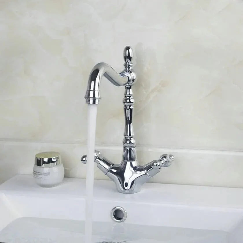 Mitigeur Lavabo Rétro Charme d'Antan Finition Vieillie – Solvane