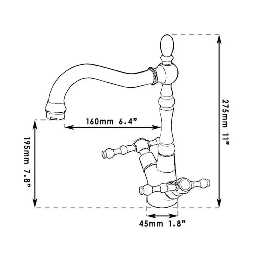 Mitigeur Lavabo Rétro Charme d'Antan Finition Vieillie – Solvane