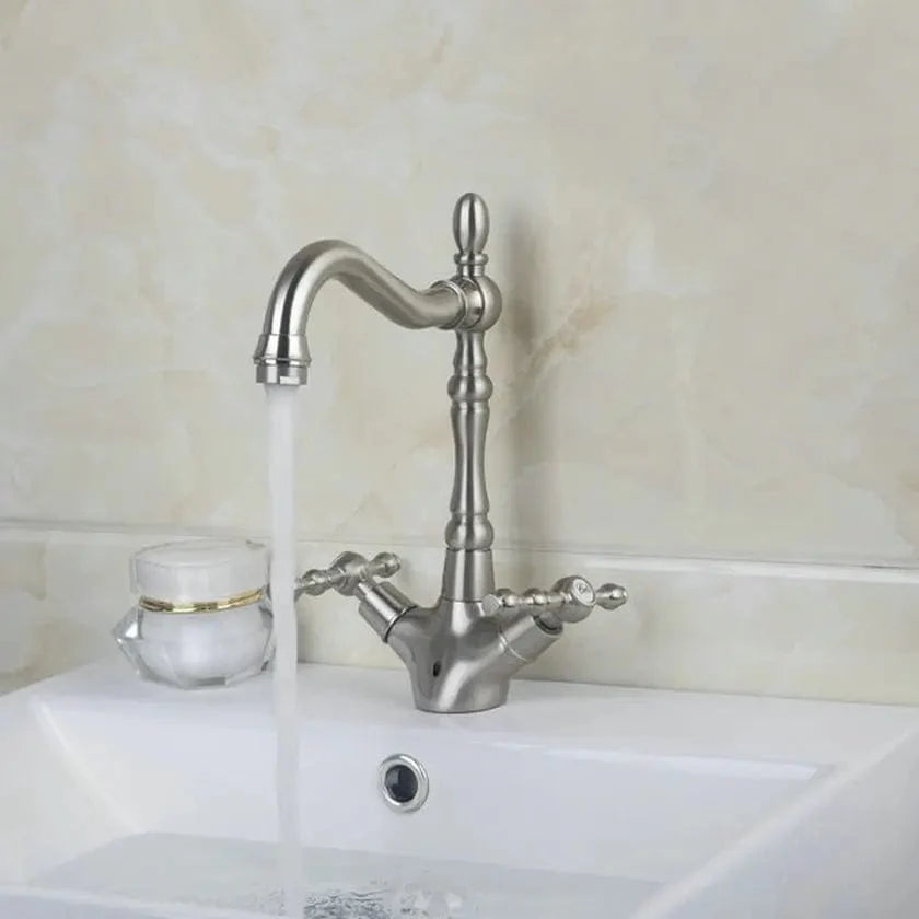 Mitigeur Lavabo Rétro Charme d'Antan Finition Vieillie – Solvane