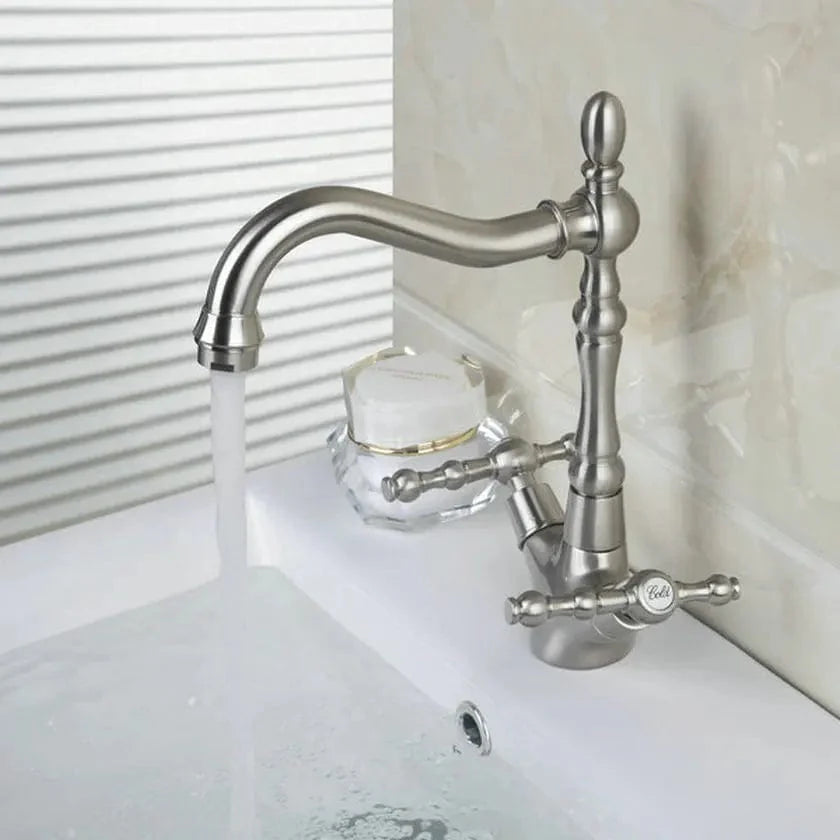 Mitigeur Lavabo Rétro Charme d'Antan Finition Vieillie – Solvane