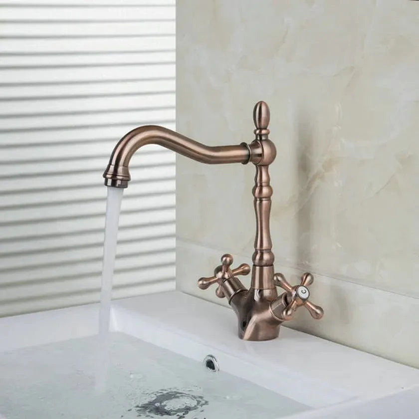 Mitigeur Lavabo Rétro Charme d'Antan Finition Vieillie – Solvane