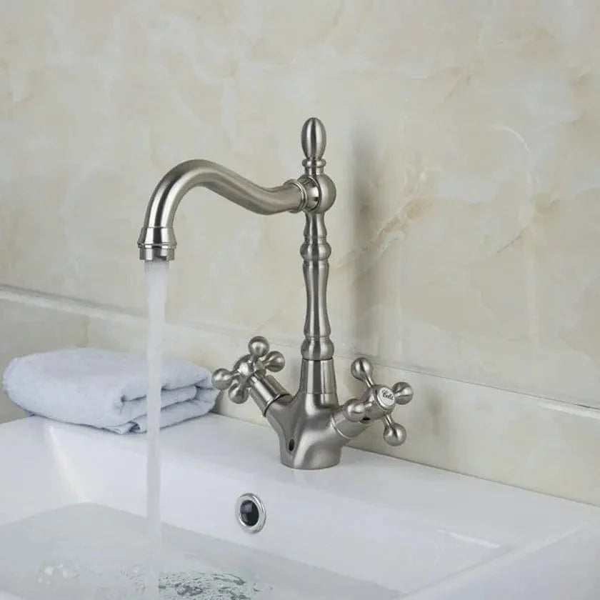 Mitigeur Lavabo Rétro Charme d'Antan Finition Vieillie – Solvane