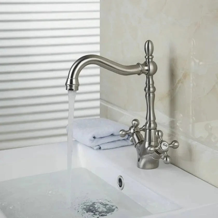 Mitigeur Lavabo Rétro Charme d'Antan Finition Vieillie – Solvane