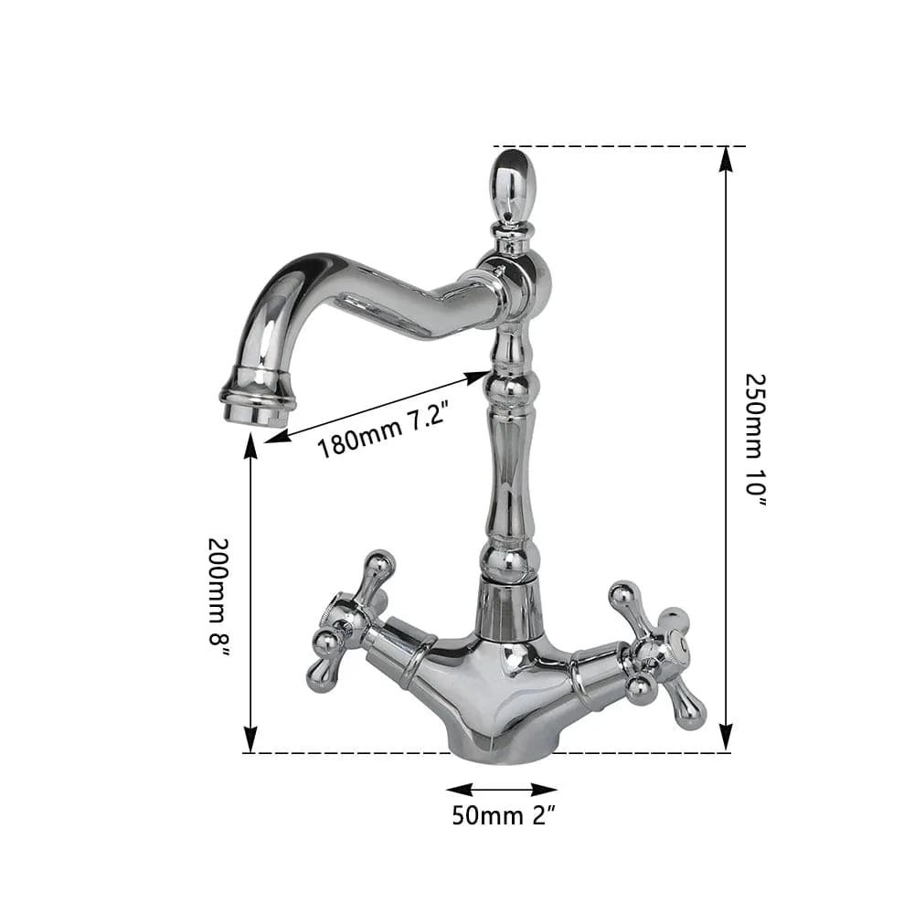 Mitigeur Lavabo Rétro Charme d'Antan Finition Vieillie – Solvane