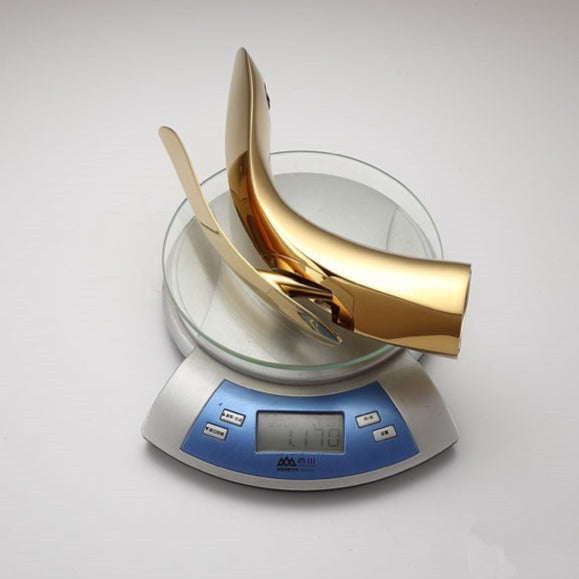 Mitigeur Lavabo Design Arrondi Doré Robinet Moderne Épuré – Solvane