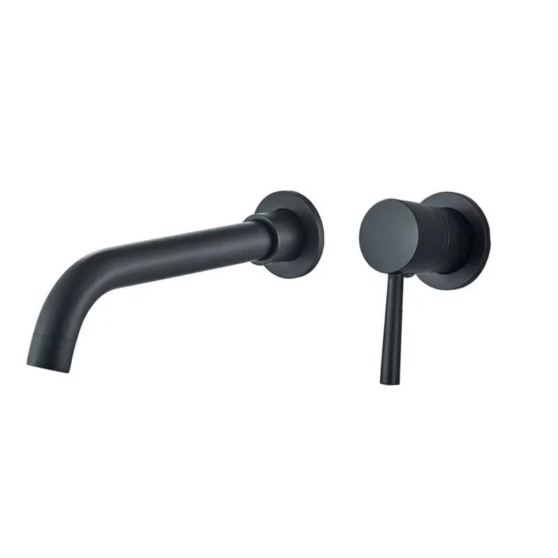 Mitigeur Mural Lavabo Laiton Noir Mat Vasque Dégagée – Solvane