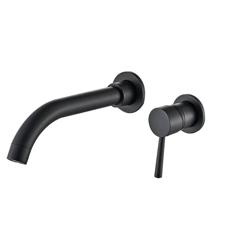 Mitigeur Mural Lavabo Laiton Noir Mat Vasque Dégagée – Solvane