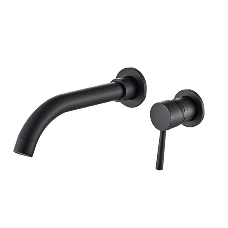 Mitigeur Mural Lavabo Laiton Noir Mat Vasque Dégagée – Solvane
