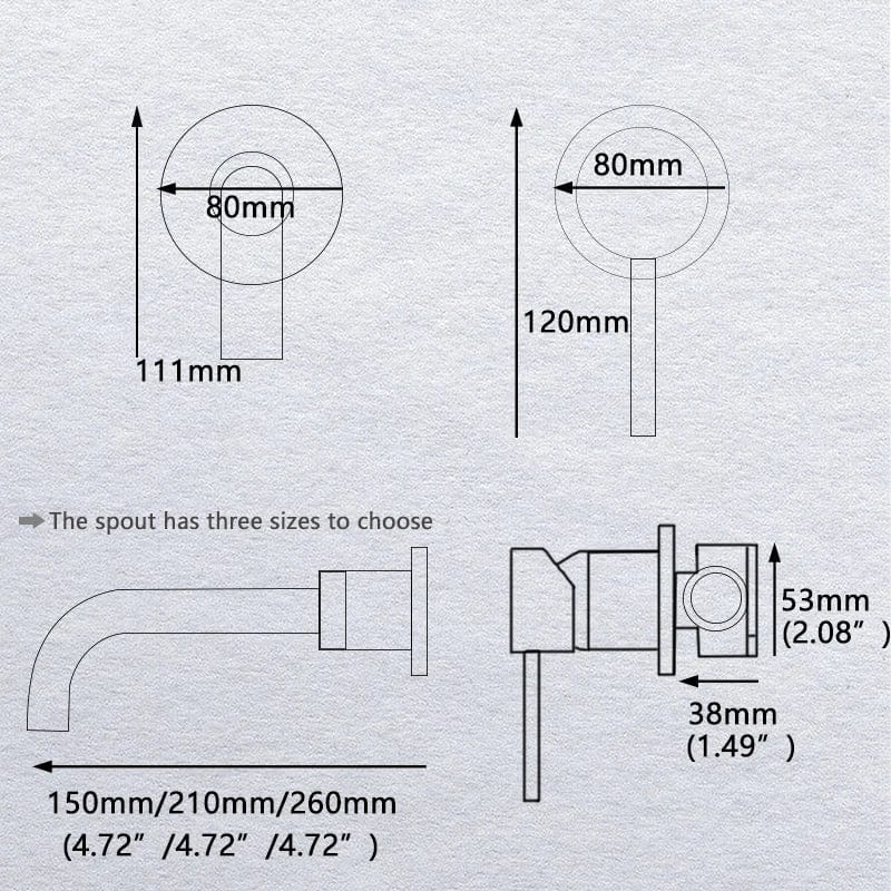 Mitigeur Mural Lavabo Laiton Noir Mat Vasque Dégagée – Solvane