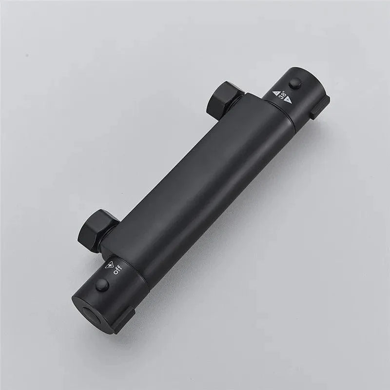 Mitigeur Thermostatique Douche Noir Laiton Sécurité Anti-Brûlure – Thermya