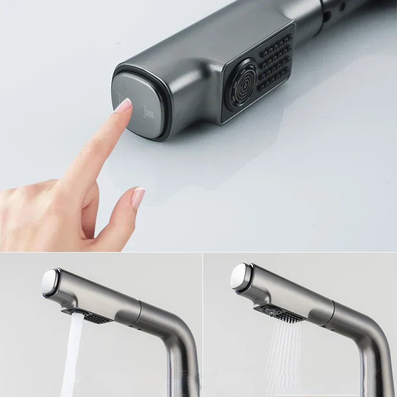 Mitigeur Thermostatique Lavabo Extractible Gris Éco Précis et Pratique – Thermya