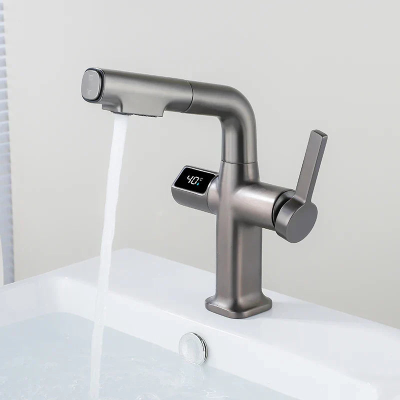 Mitigeur Thermostatique Lavabo Extractible Gris Éco Précis et Pratique – Thermya