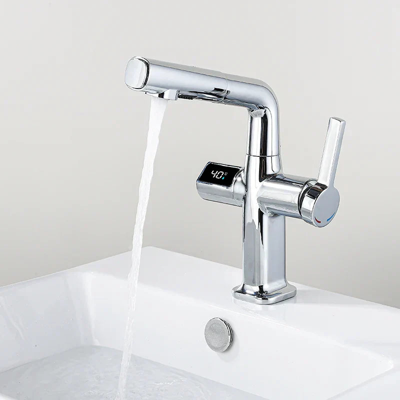 Mitigeur Thermostatique Lavabo Extractible Gris Éco Précis et Pratique – Thermya