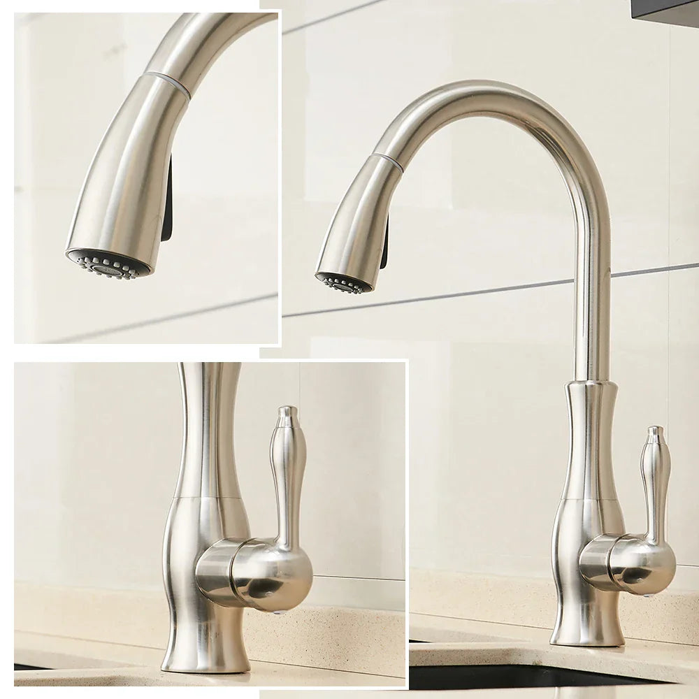 Mitigeur Cuisine Extractible Rétro Bec Déployable Design Épuré – Cuvéa