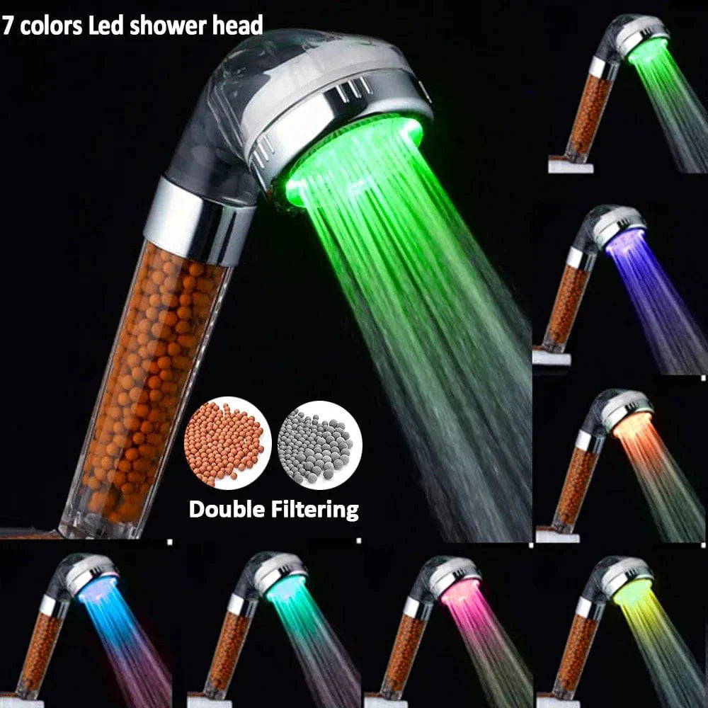 Pommeau de Douche LED Économie d'Eau Douche Écologique et Ludique – Pluvia