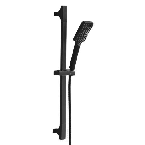 Pommeau de Douche avec Barre Coulissante Noire Hauteur Réglable – Pluvia
