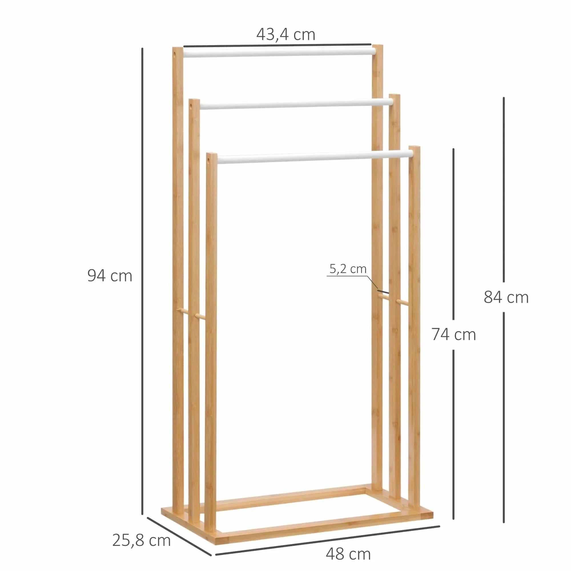 Porte-Serviettes Bois 3 Barres Séchage Rapide Touche Naturelle – Bambeo