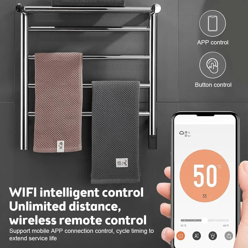 Porte-Serviettes Chauffant WiFi Programmable depuis le Téléphone – Linora