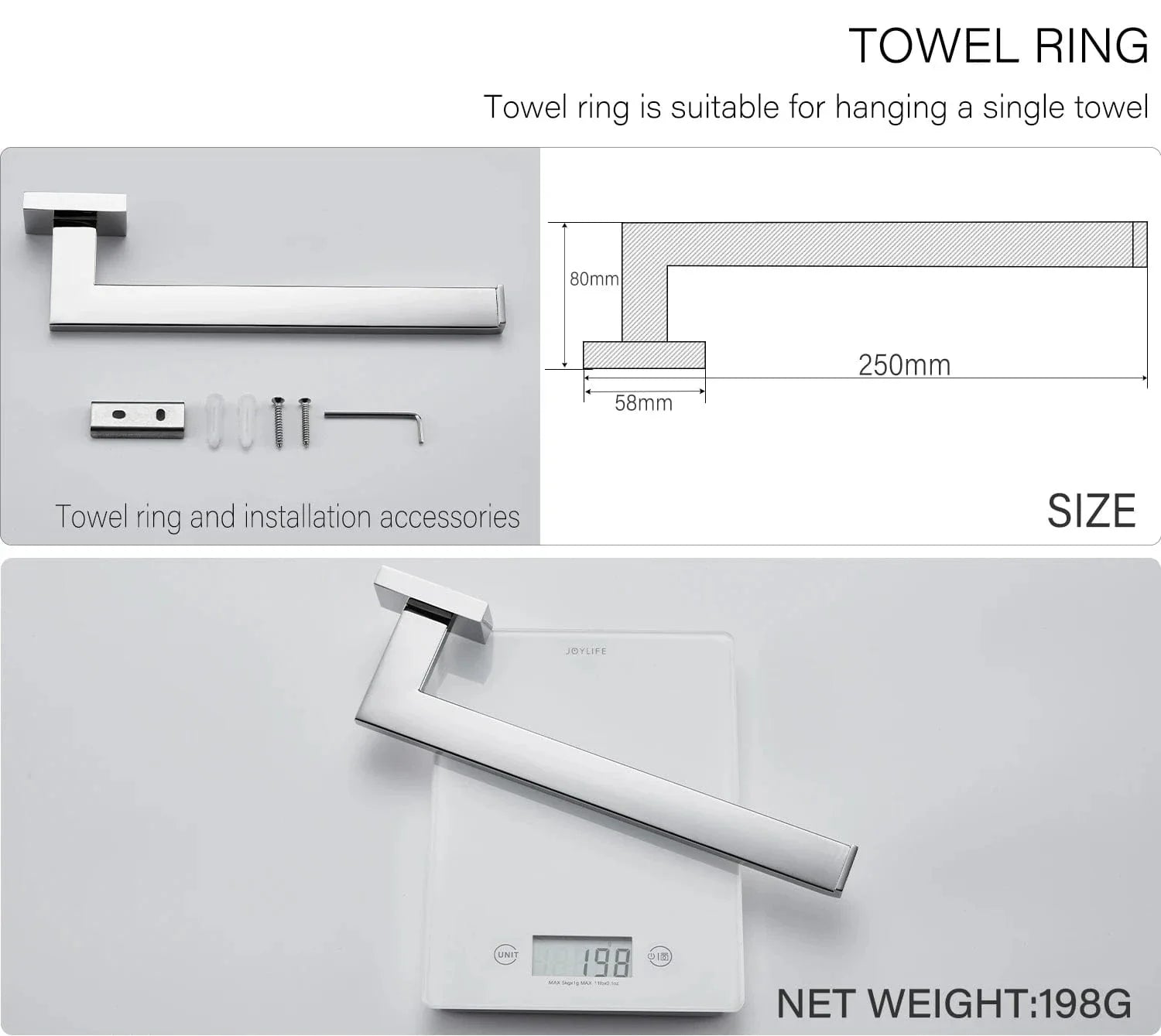 Porte-Serviettes Mural Acier Inoxydable Robuste et Discret – Linora