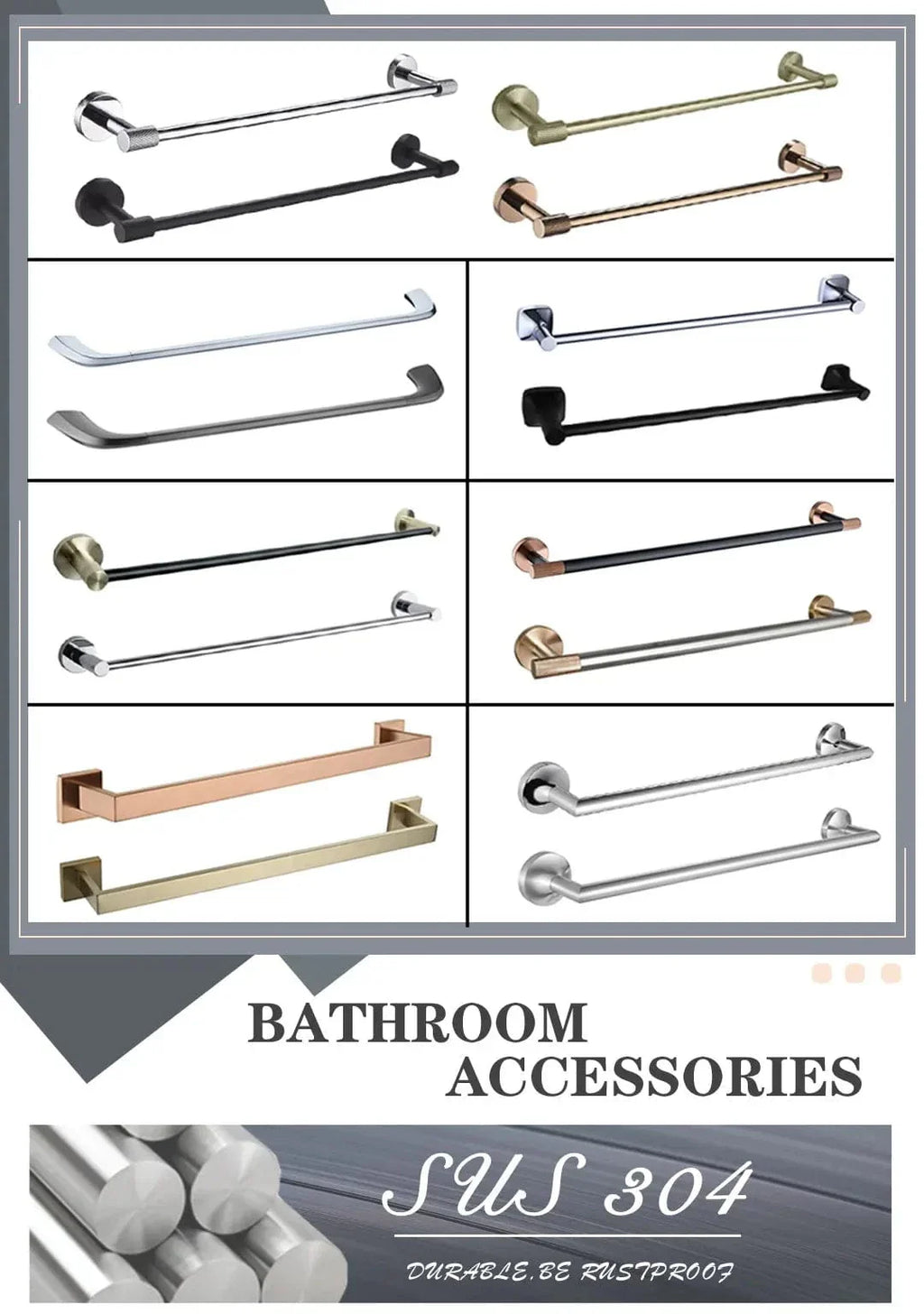 Porte-Serviettes Mural Inox Organisation Élégante Salle de Bain – Linora