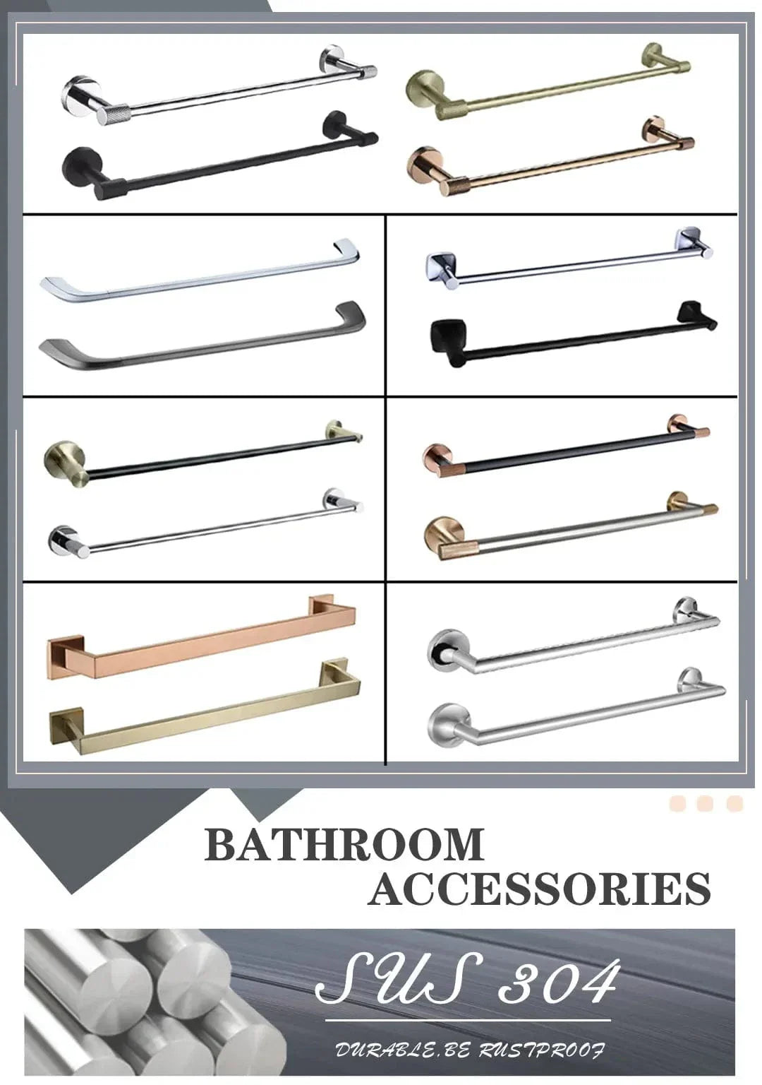 Porte-Serviettes Mural Inox Organisation Élégante Salle de Bain – Linora